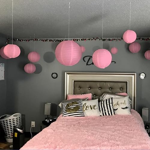 Miniatura 6 de Pink Paper Lanterns with Lights16pcs 6" 8" 10" 12" Hanging Decorative Chinese Paper Lantern with 300ft Fishing line for Wedding Baby Shower Birthday