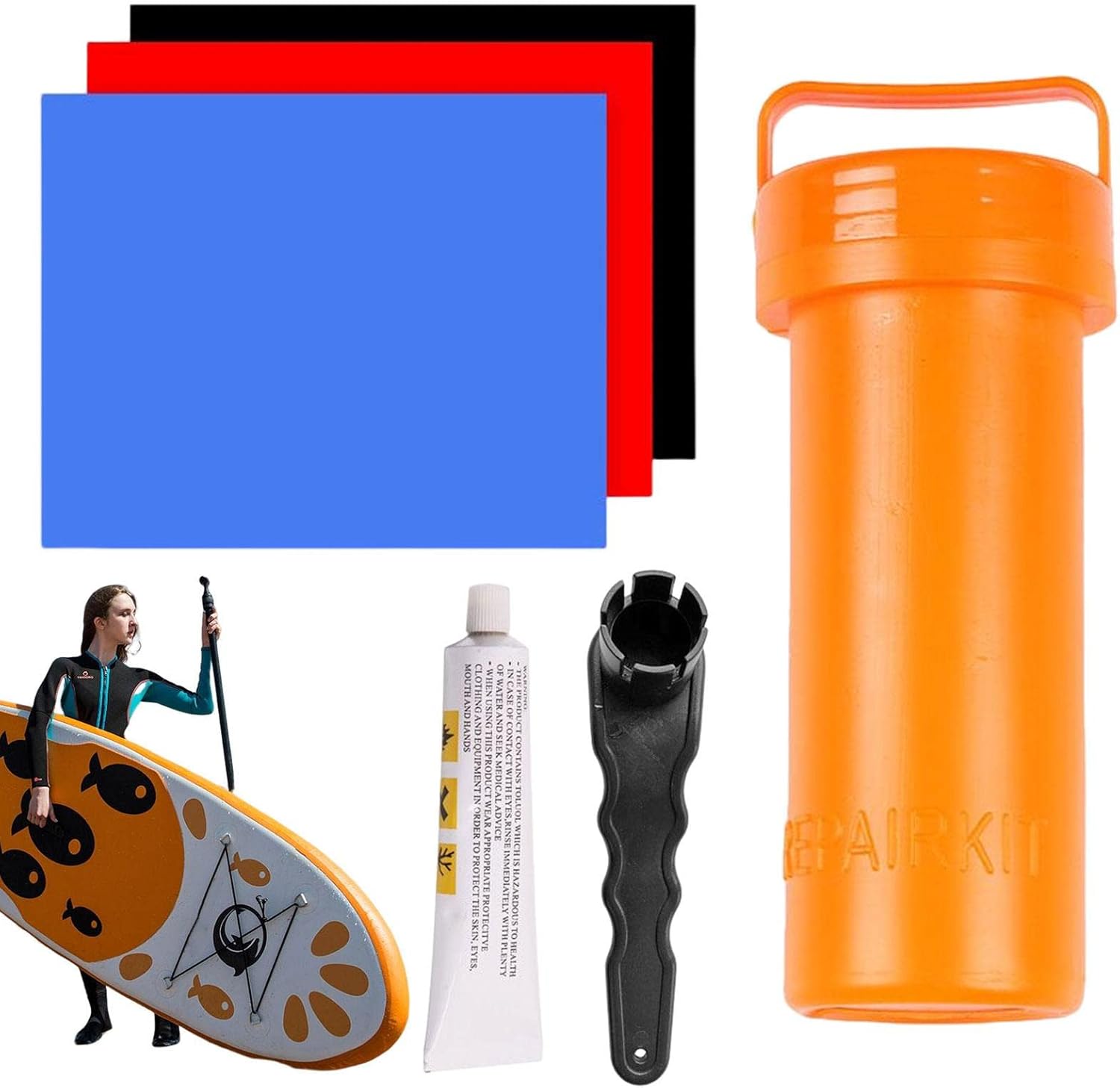Surfboard Repair Pack, Paddle Board Repair Kit, Inflatable Boats Patch Kit with