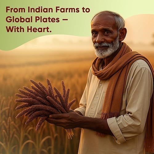 Miniatura 9 de Danodia Foods Mijo de dedo orgánicoRagiKelvaragu (1 libra15.87 oz 16 onzas) Súper alto contenido de calcio, mijo rojo sin pulir sin gluten,