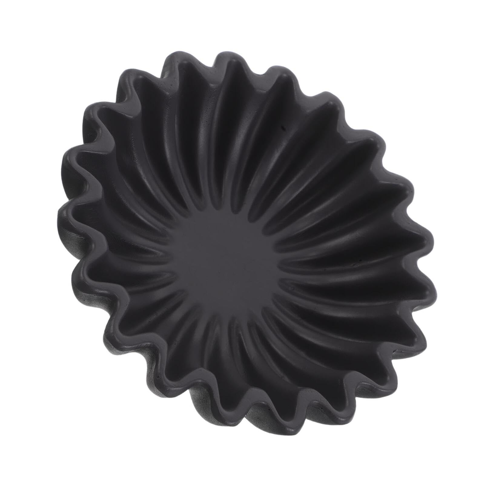 Cuenco con volantes y ranuras de pedestal marrón PRETYZOOM para mesa decorativa