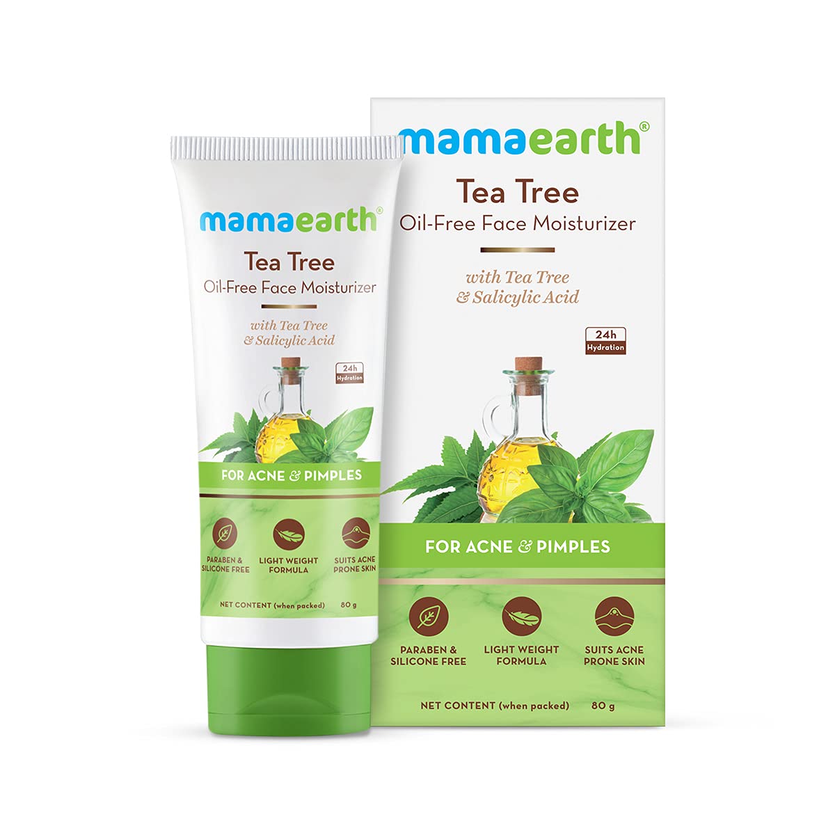 Mamaearth Tea Tree Oil-Free Moisturizer For Face For Oily Skin With Tea Tree & Salicylic Acid For Acne & Pimples 80g - Review, Price and Buying Guide