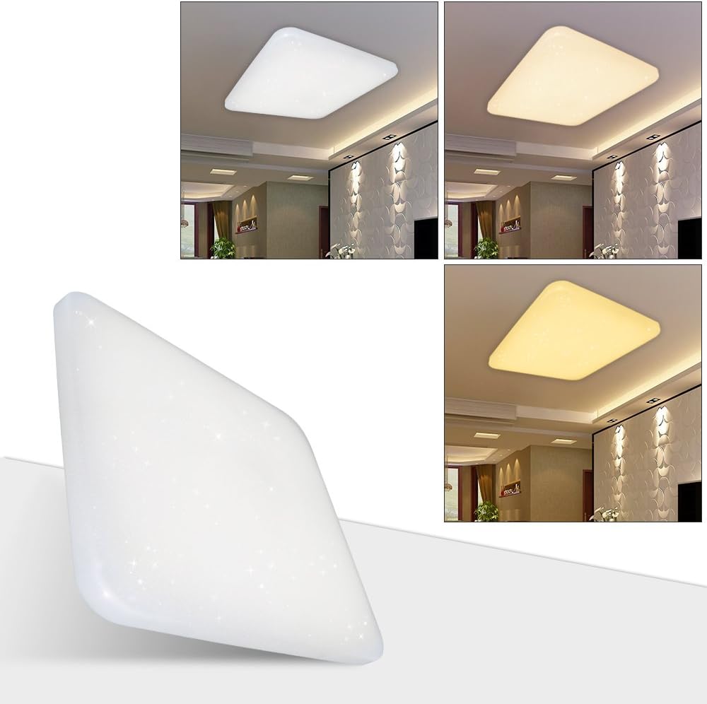 VINGO® LED Ceiling / Wall Light, Suitable for the Bathroom 60w Farbwechsel Eckig [Energy Class A++]