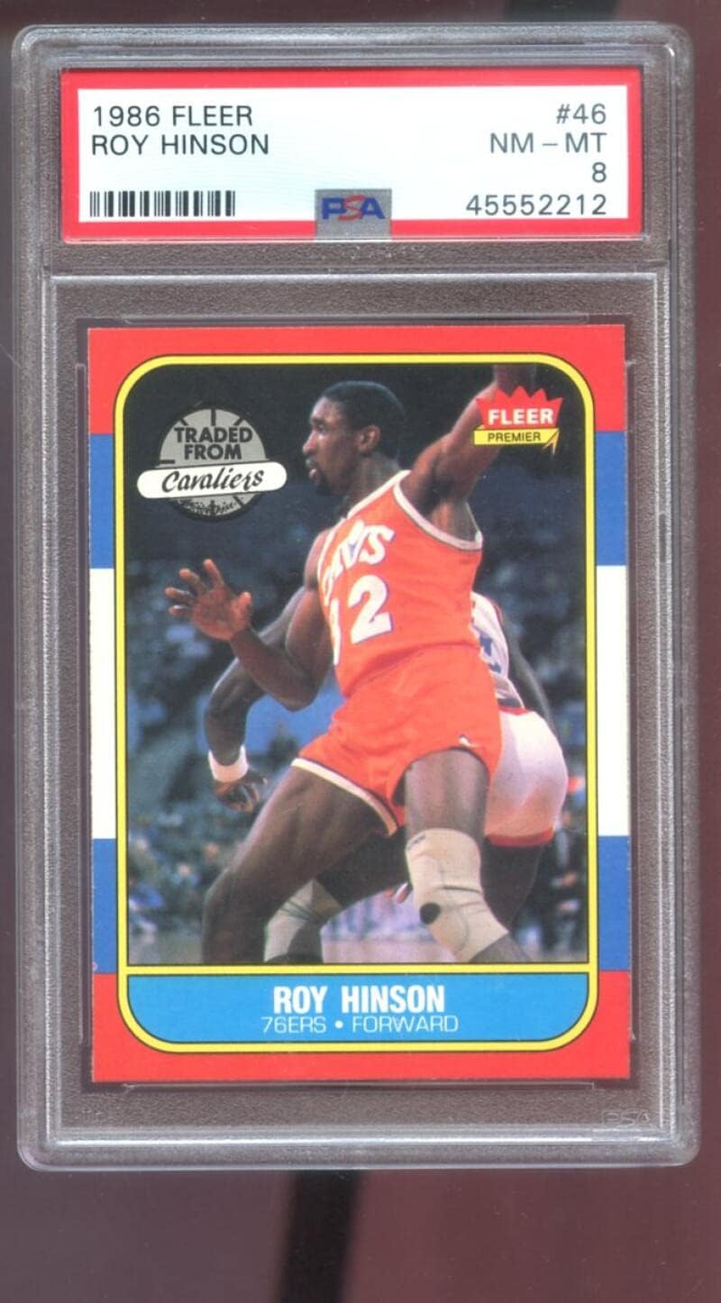 1986-87 Fleer #46 Roy Hinson ROOKIE RC PSA 8 Graded Basketball Card NBA 86-87 1986 1987 Philadelphia 76ers