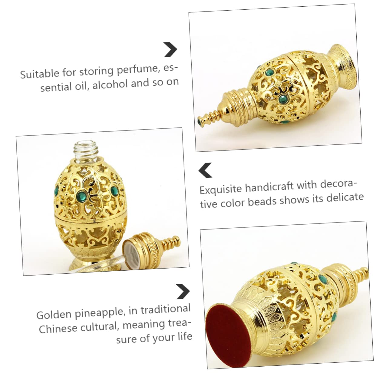 FRCOLOR 3stücke Nachfüllbare Parfümflasche Im Ananas-design Leere Glasflasche Für Ätherische Öle Parfüm Und Flüssigkeiten Leicht Und Tragbar Für Und Aromatherapie