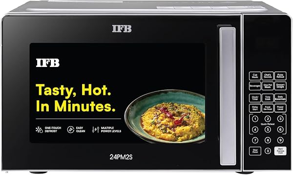 IFB 24L Solo Microwave Oven with 69 Auto Cook Menus (24PM2S, Silver, Mug Recipes, Steam Clean, Auto Reheat, Preset Timer, Power Save, Chi...