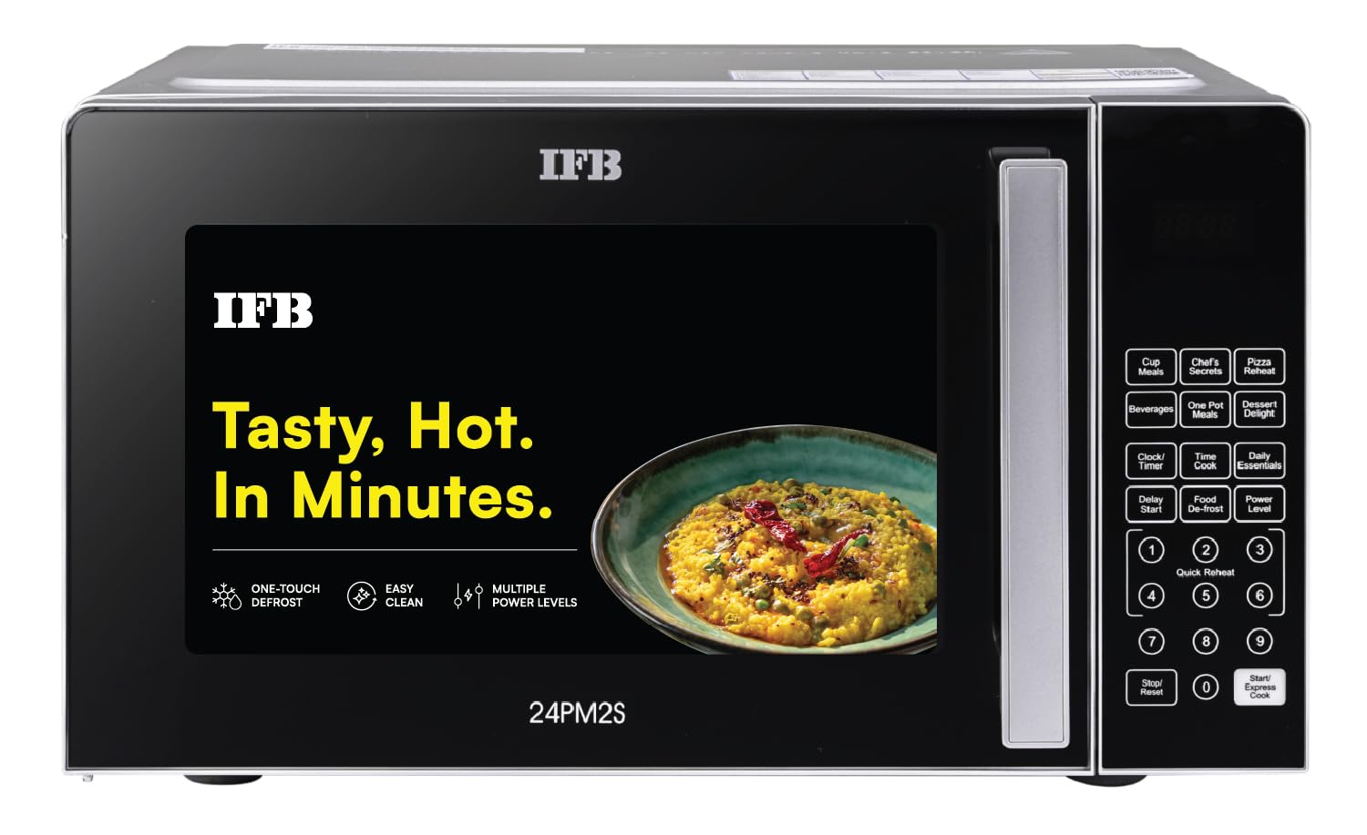 IFB 24L Solo Microwave Oven (24PM2S, Multi Stage Cooking with 69 Indian & Continental Auto Cook Menus, Child-lock Protection, Deodorize function, Delay Start & Power Save, black)-image-45