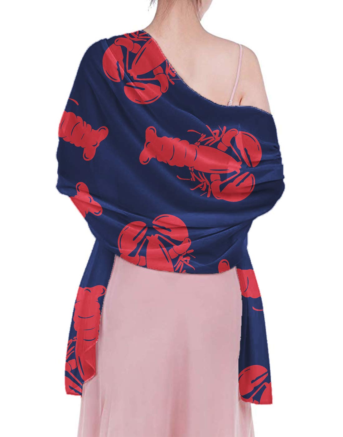 WONDERMAKEBeach Sarong Chiffon Boardshorts Red Lobster Scarf Prom Party Wrap Shawl Women