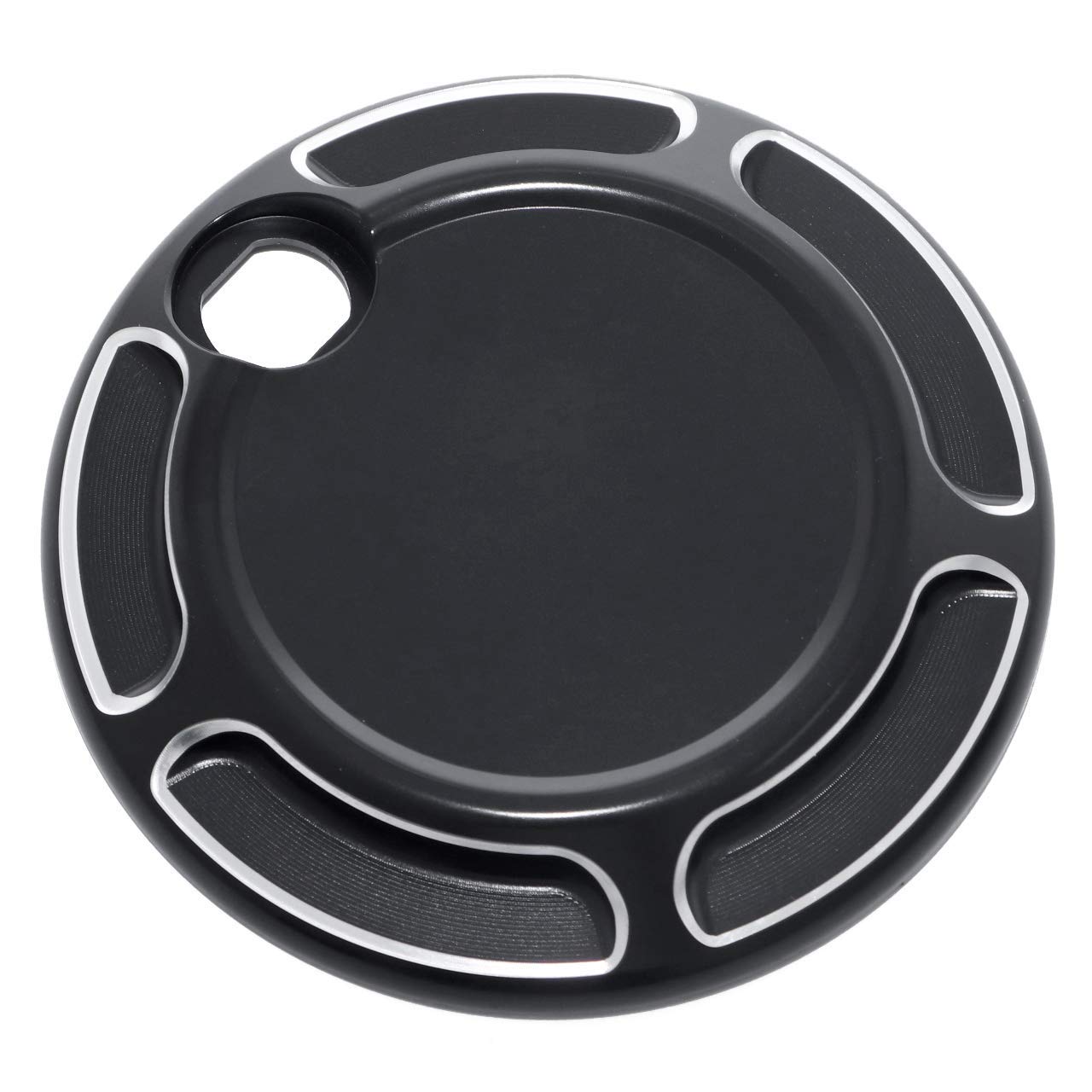 Black Fuel Gas Tank Door Cover Cap #04-159 for Harley Touring Electra Street Road Glide Ultra Classic 1992-2007