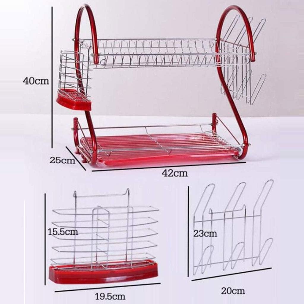 Dish Drainer-Plate Clothesline with Cutlery Basket-Anti-Rust, Bathroom Shower Caddy Organizer Kitchen Store Basket for Shampoo, (Color : A) (E) image 2