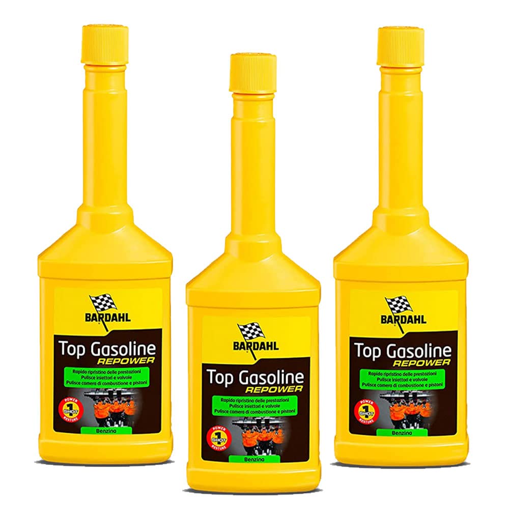 Promo Top Gasoline REPOWER,3 Pezzi da 250 ML, Additivo Benzina per Pulizia di Sistemi di Alimentazione GDI e PFI, Rimuove Efficacemente i Depositi già dal Primo Trattamento