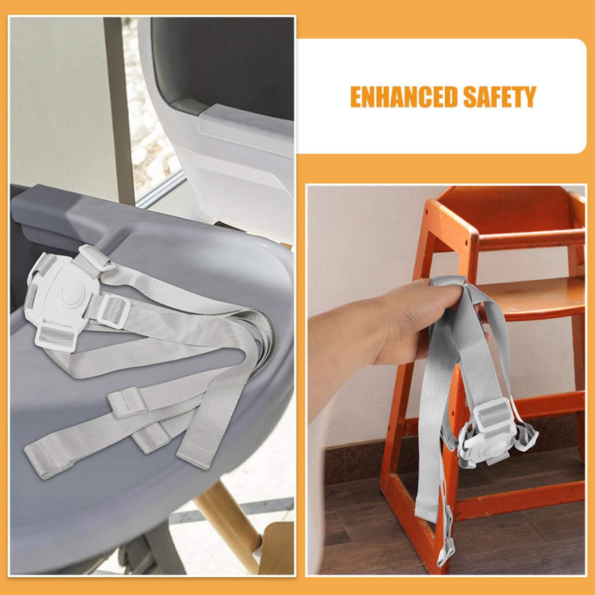 Cinturón de Seguridad para Ñiño 5 Piezas Arnés Ajustable para Silla de Comer y Cochecito para Uso en Casa y Exteriores