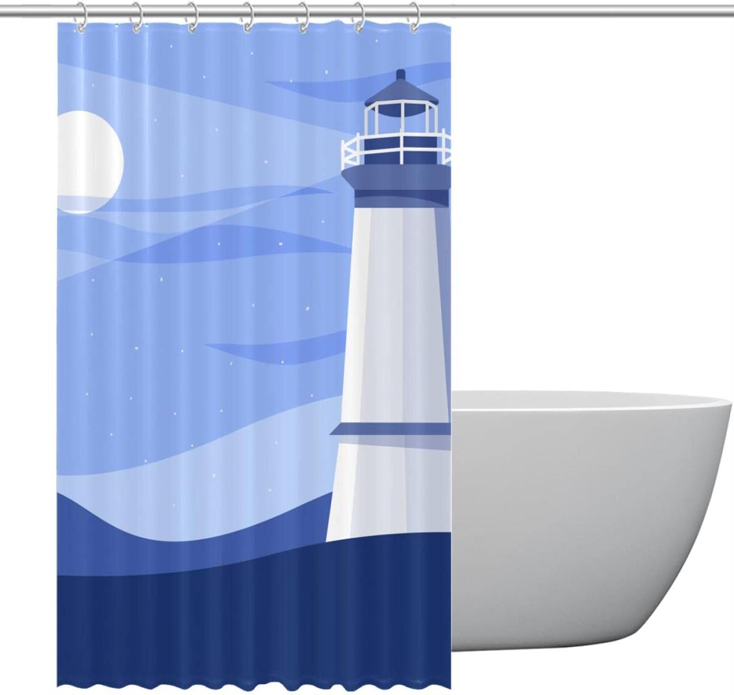 Polyester Fabric Waterproof Shower Curtain or Liner Bath