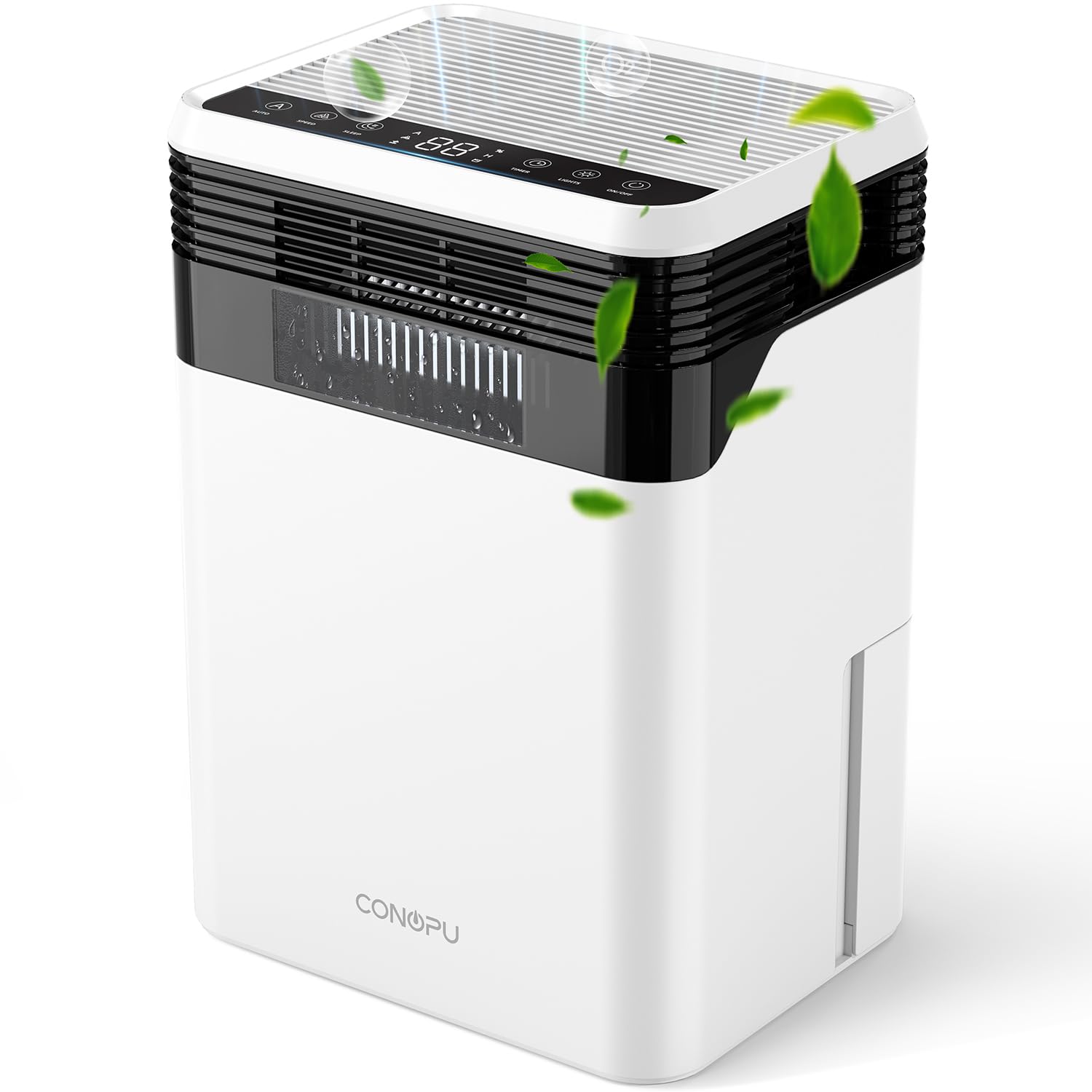 CONOPU Deshumidificador, Deshumidificadores de Humedad con Sensor Digital, 4 Semiconductores, 3 Modos Inteligentes, 33dB, Temporizador de 24H, Descongelación Automática, Deshumidificadores para 30m²