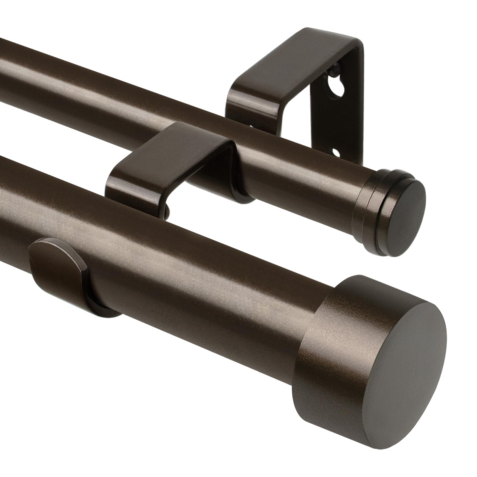 KAMANINA 1 Inch Double Curtain Rod 36 to 72 Inches