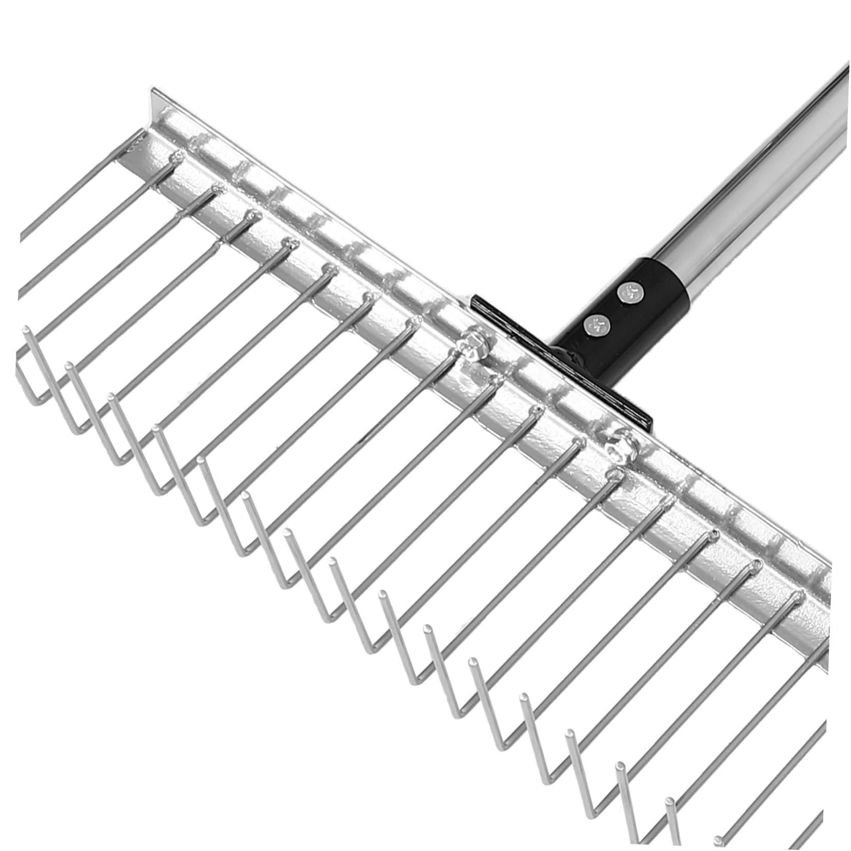 Laubbesen für Rasenflächen aus Edelstahl mit 21 Zähnen Robuster Gartenrechen zum Auflockern des Bodens und Sammeln von Laub Platzsparend und Langlebig
