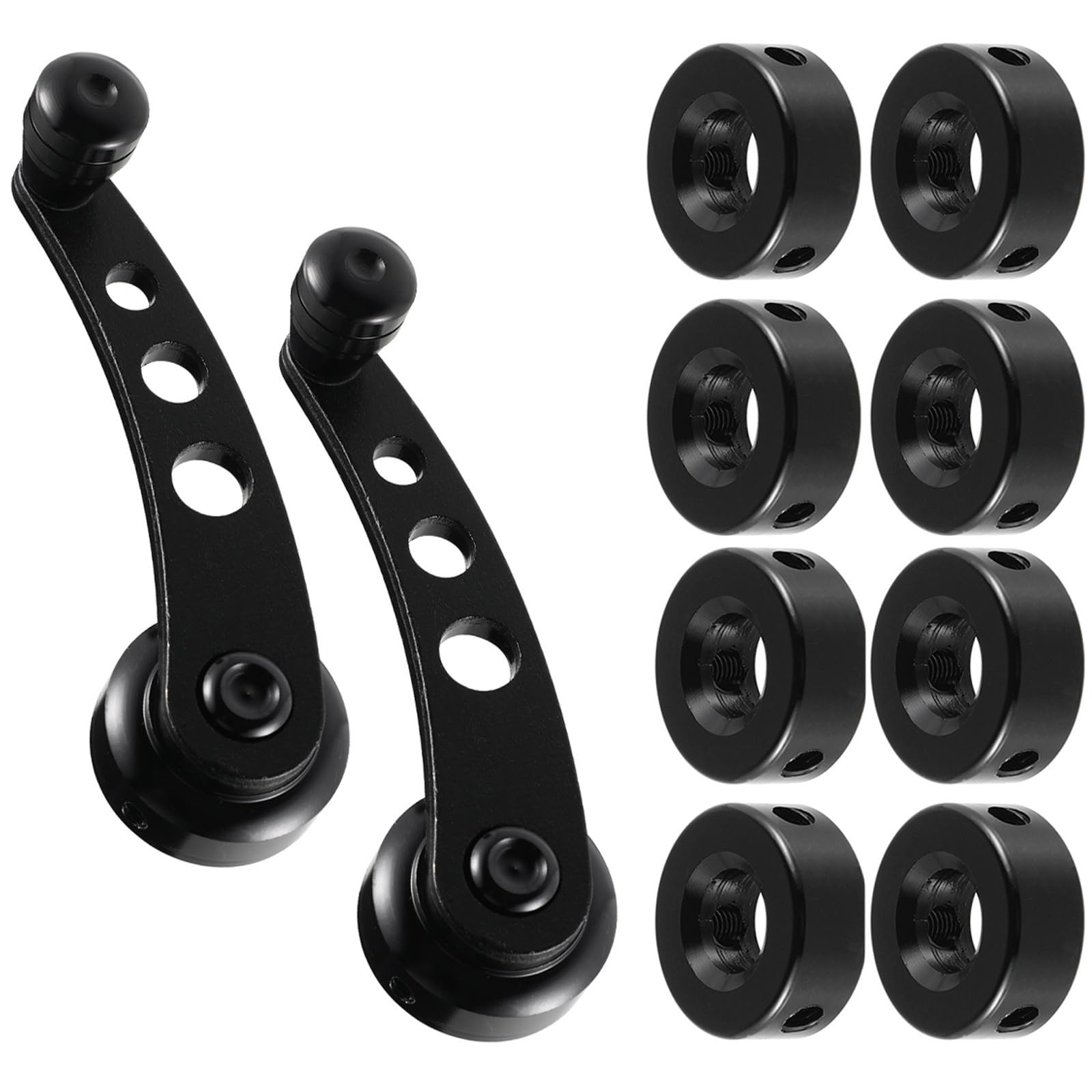 Manivela para coche en aleación de zinc negra con adaptadores para puertas de vehículos, 2 uds