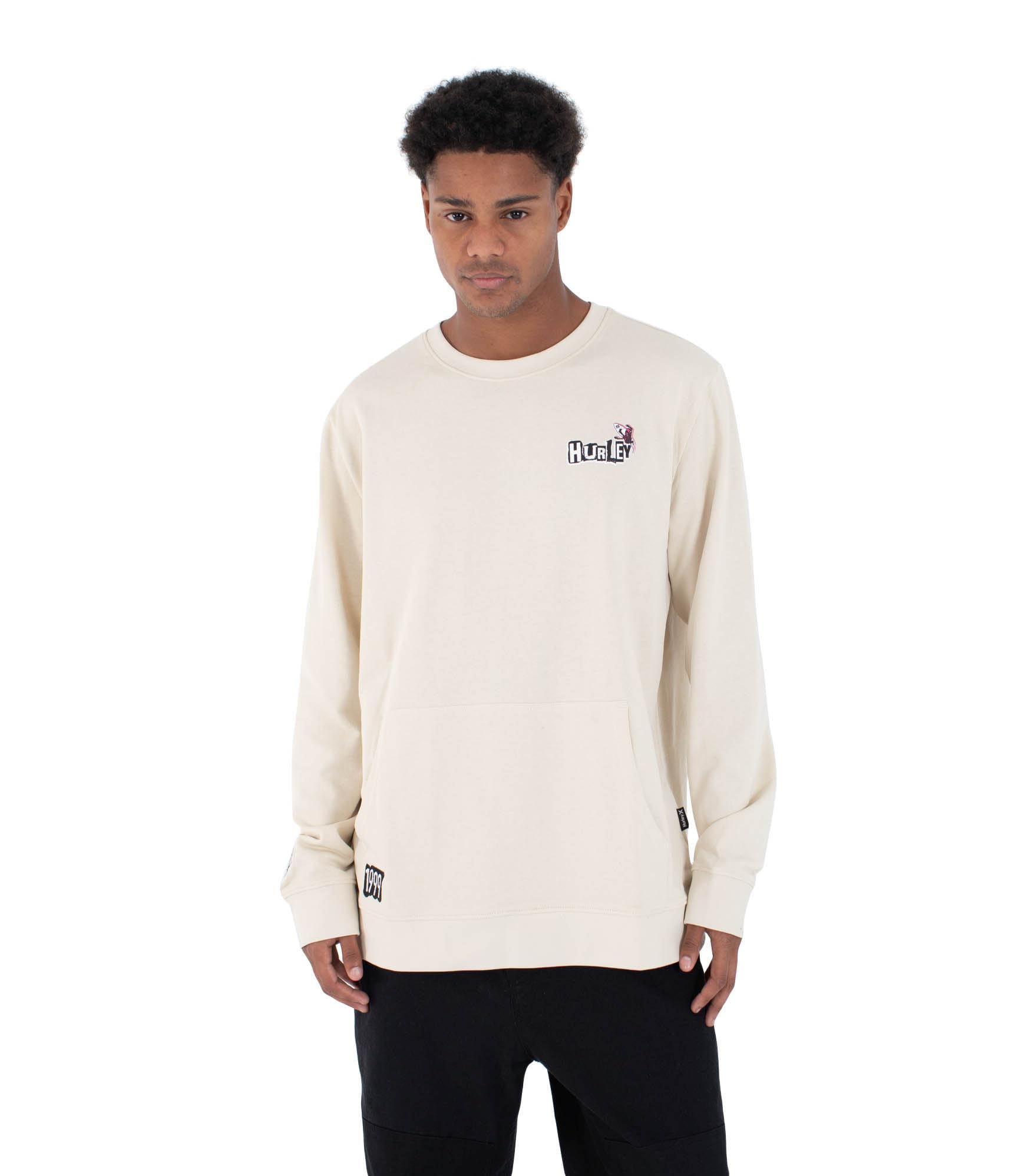 Hurley Wave Anarchy Sudadera Hombre sin Capucha Oversize Surf Cuello Redondo