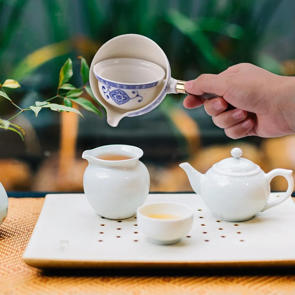 Teapots, ceramic teapots,Kung Fu Tea Set 360 Rotating Teapot Ceramic Tea Maker Infuser Semi-Automatic Gongfu Teaware Pot Cup (Color : J)