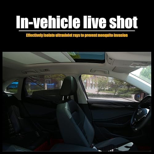 Miniatura 3 de Sodcay 2 parasoles para ventana delantera de SUV, protección UV, malla transpirable, mosquitera antiexposición (negro)