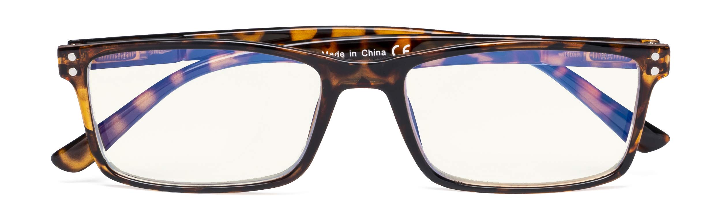 CessBlu Blue Light Filter,Spring Hinges Computer Reading Glasses for Women and Men(DEMI,+1.50)