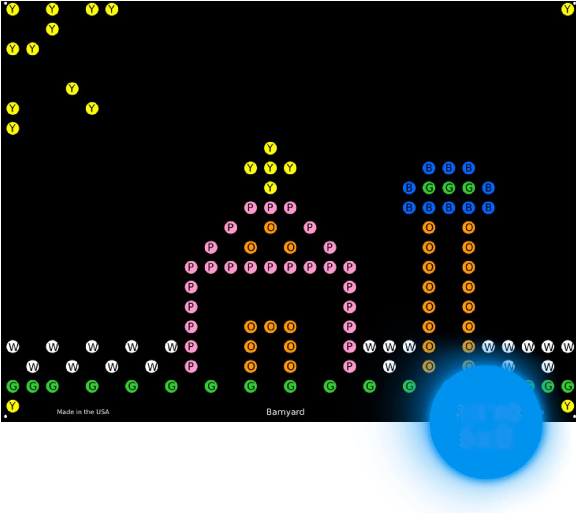 Farm Refill templates for Basic Fun Lite Brite Magic Screen Retro Style (12 Sheets, 6x8)