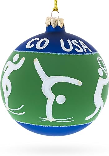 Tenis, Gimnasia, Voleibol Bola de Vidrio Adorno de Navidad 4 Pulgadas