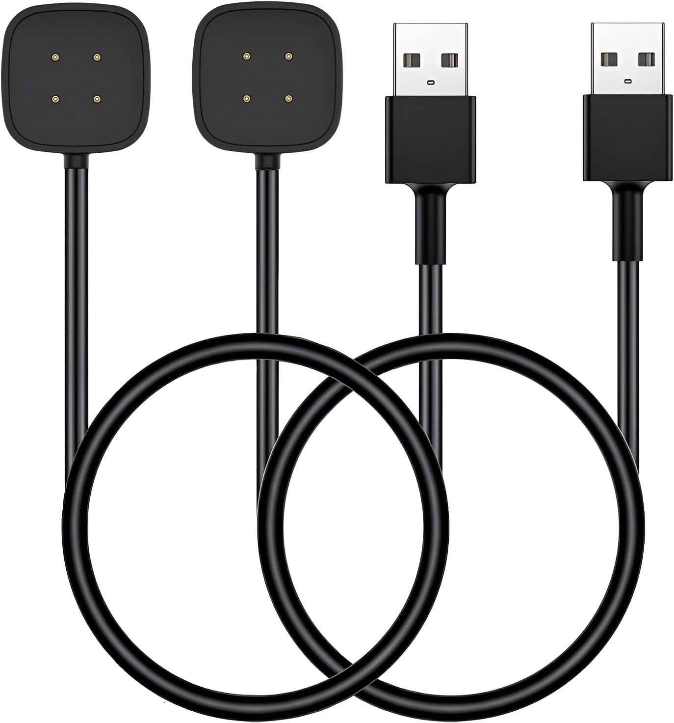 Charger Replacement for Fitbit Versa 4 / Sense/Versa 3 / Sense 2 (2 Pack/3.3Ft Compatible with Fitbit Versa & Sense Smart Watch Charger Dock Stand Charging Cable, Upgraded Strong Magnet)