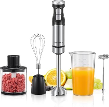 Reemix Immersion Blender Handheld, 5-in-1 Electric Hand Blender Set