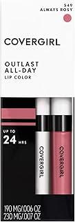 COVERGIRL Outlast All-day Moisturizing Lip Color Set, Always Rosy, Pack of 2