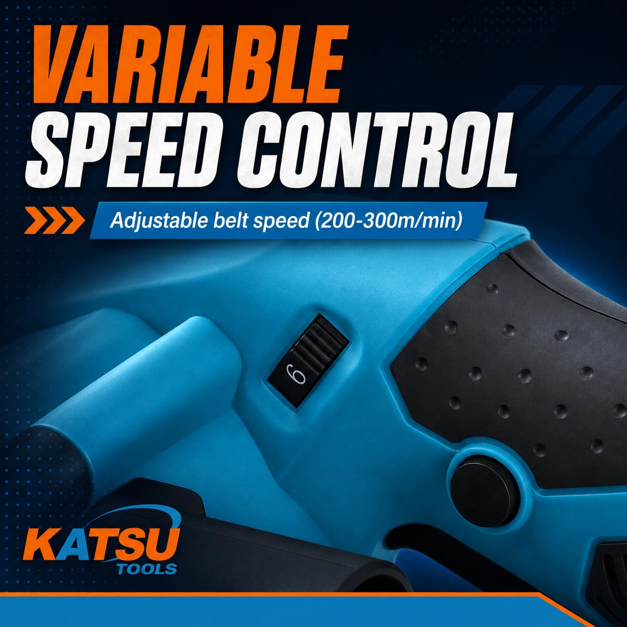 KATSU Tools 18V Akku-Bandschleifer - Bürstenloser Motor, 76 × 533 mm Schleifband, variable Geschwindigkeit, Staubbeutel, für Holz, Metall & mehr - Batterie nicht im Lieferumfang enthalten, Modell