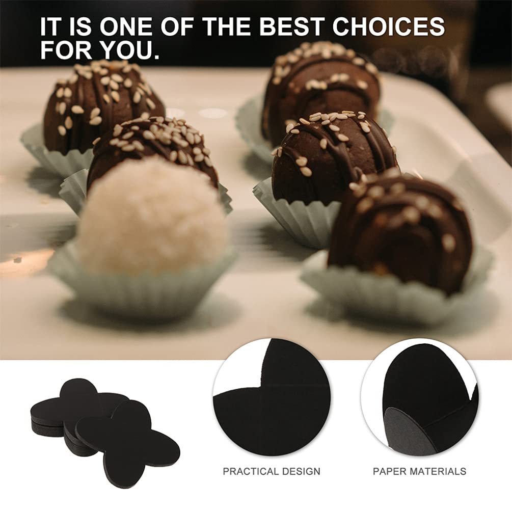 200 pirottini di carta kraft per cioccolatini, caramelle, cupcake, muffin, pirottini per torte, cupcake, matrimoni, compleanni, baby shower, feste, caffè bianco (colore: nero)