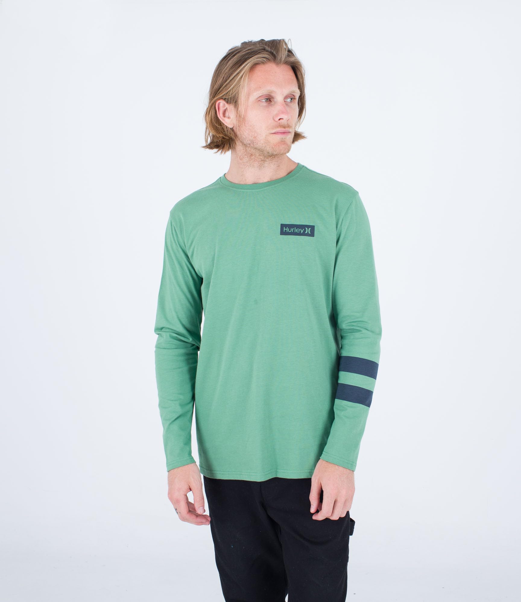 Hurley T-Shirt Long Sleeve Men - Oceancare Block Party Green