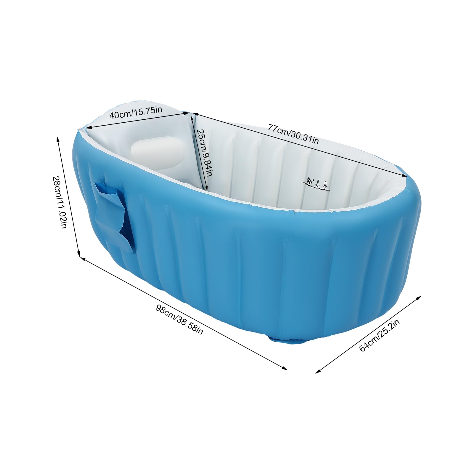 Vasca da bagno gonfiabile per bambini, portatile da viaggio per neonato, vasca da bagno per bambini con pompa ad aria, pieghevole antiscivolo bacino doccia mini aria piscina per neonati piscina per