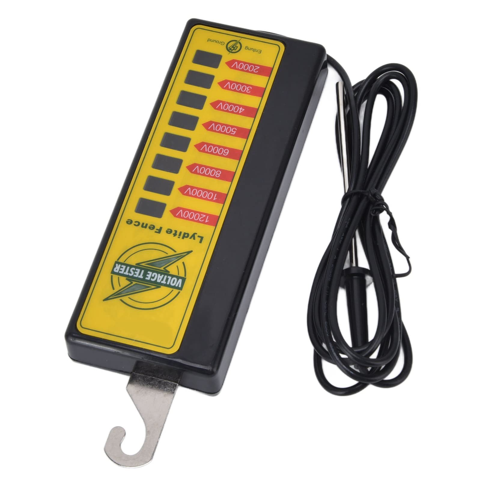 Tester Di Tensione Per Recinzione Elettrica Portatile 2000-12000V Con 8 Luci Indicatrici