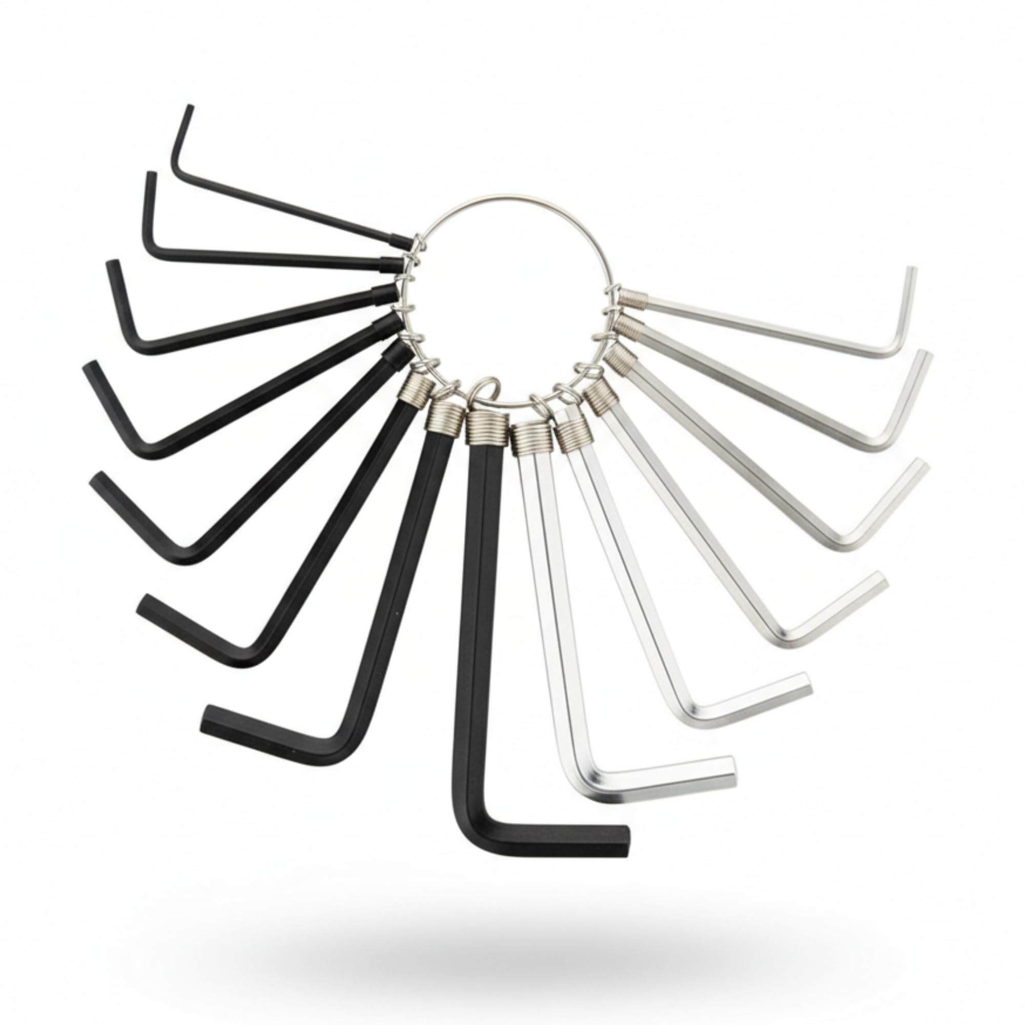 14-Piece Precision Hex Key Set Metric & Imperial Allen Key Wrench Set Heavy Duty Heat-Treated Steel L Shape Tools for Furniture Assembly, Bicycle Repair & DIY Includes Handy Storage Ring