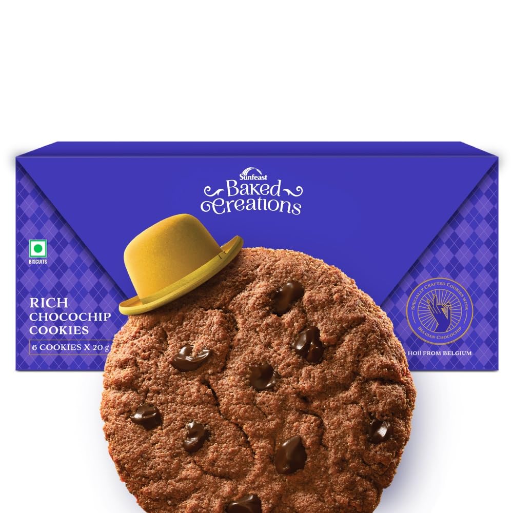 Sunfeast Baked Creations Rich Choco Chip, 120g-image-47