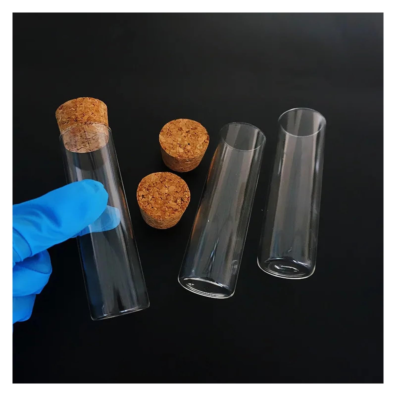 MENGKE Lote De 12 Tubos De Ensayo De Vidrio De Fondo Plano De 30 X 100 Mm Y 50 Ml Con Tapón De Corcho