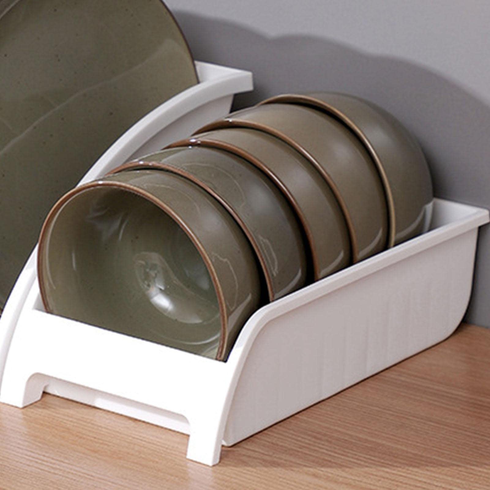 Confezione Da 6 Supporti Per Piatti In Plastica – Scolapiatti Triangolari Da 20 Cm – Organizer Per Piatti, Libri O File - 2