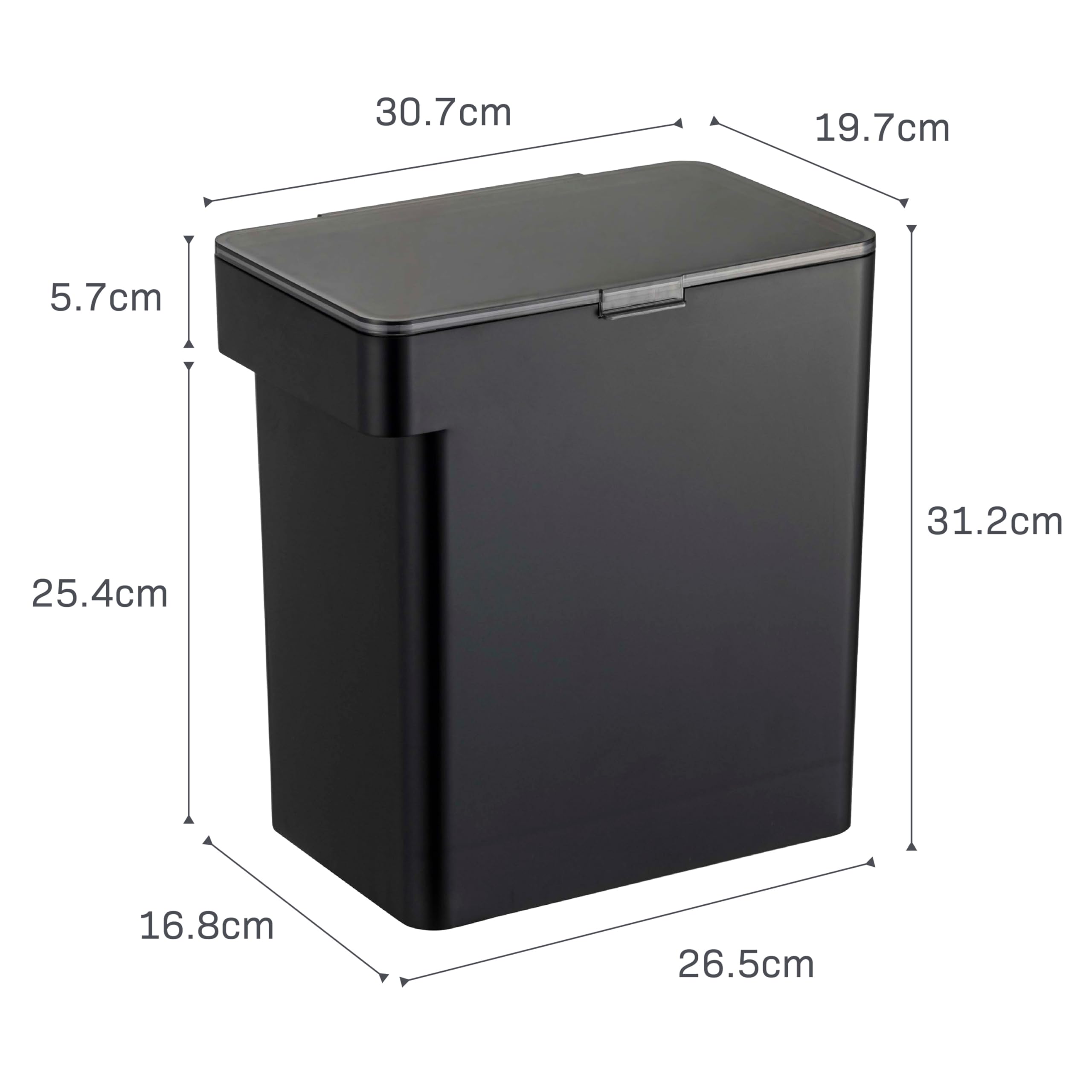 YAMAZAKI Home Tower - Contenedor hermético de almacenamiento de alimentos para mascotas, contenedor de comida para gatos y perros con tapa transparente y asa, grande, plástico ABS, 15 libras, 3.17