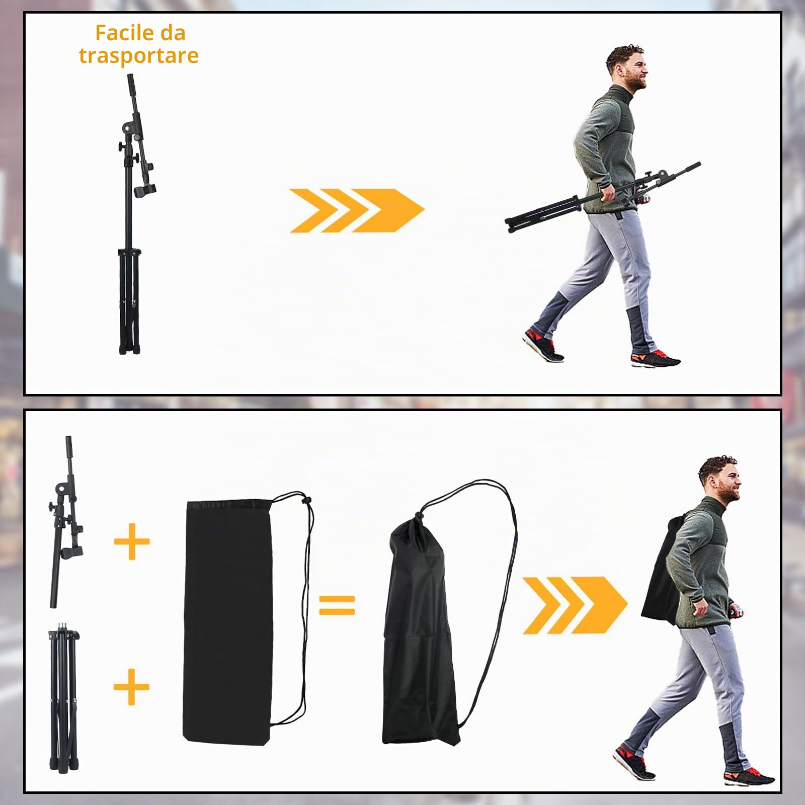 Asta Microfono da Terra a Treppiede con Braccio a Giraffa per Blue Yeti Samson Q2U Fifine K6 AM8, Asta per microfono con Borsa, Adattatore 5/8", 2 Clip e Fascette