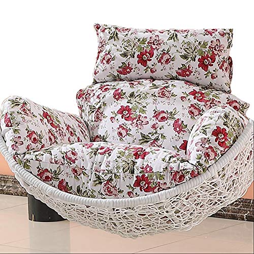 QJIAXING Basket Cushion Small Floral Polyester Thick Waterproof Hanging Egg Hammock Chair Cushions without Stand (Only Cushion),Color4