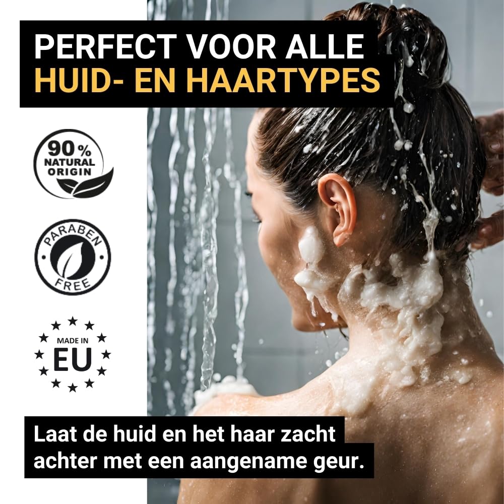 GPQ - Gel/Shampooing 2en1 BLACK Line 5 ltr. | 2 Bidons | 90% Natural Origin | Recharge doseur avec Après-shampooing sans Parabènes | Hôtel, B&B, Gîte Rural, Camping, Croisière, Gym... | Fabriqué l’UE