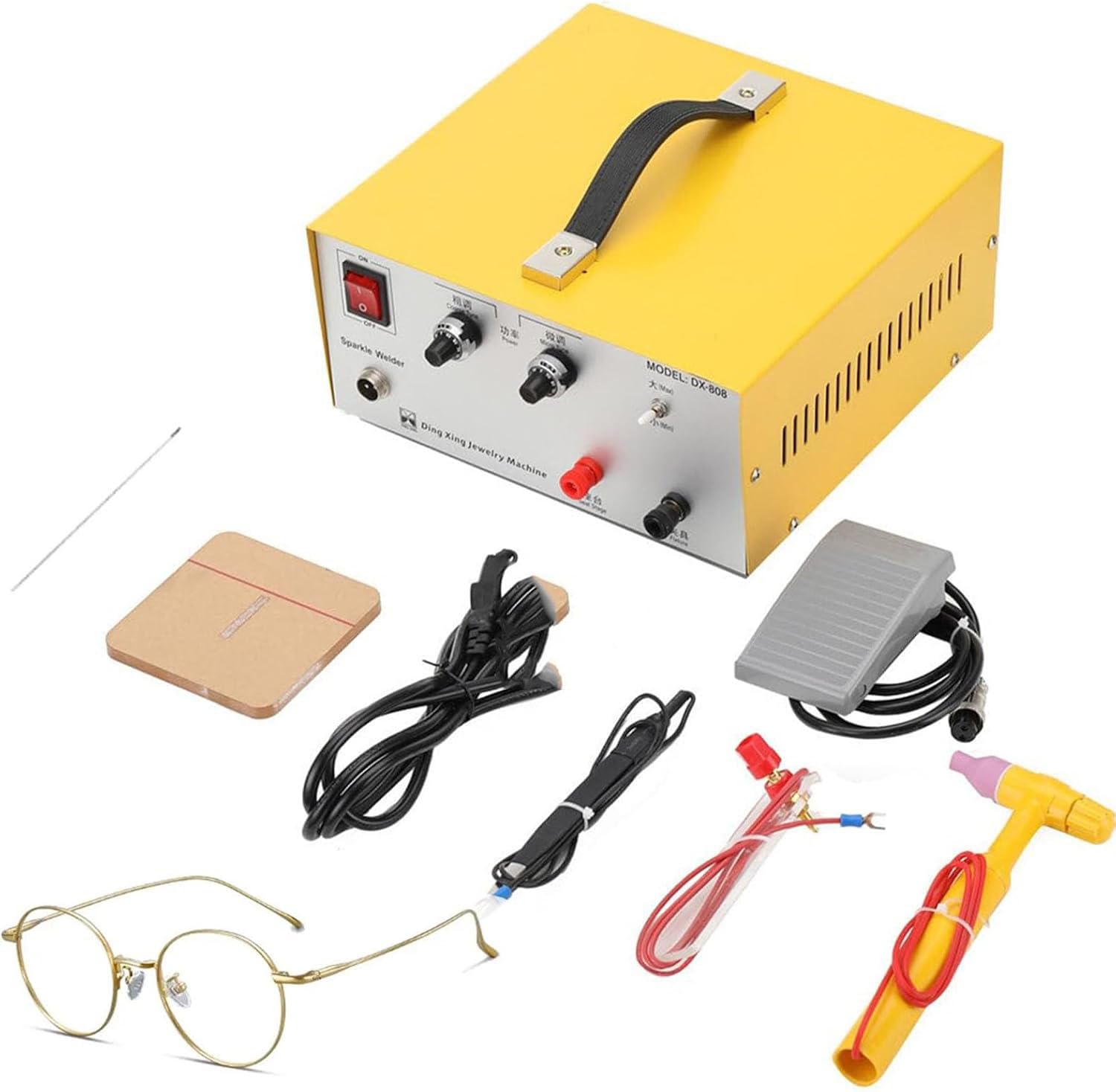 GYKOZY Pulse Spot Welder, 80A Gold Silver Jewelry Welding Machine Tool,Spot Welder for Necklace Bracelet,Hand-held Small DIY Spot Welder with Foot Pedal Control