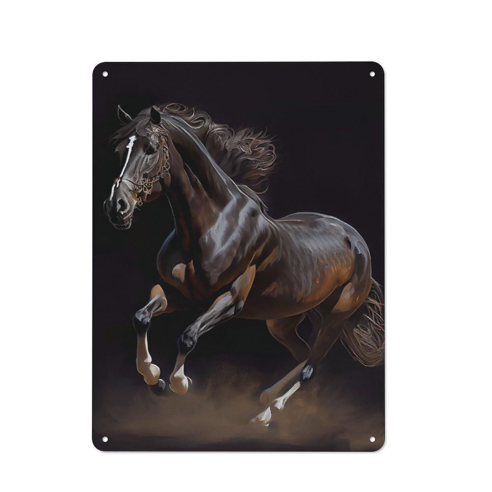 Junmoney Trakehner Horse Oil Paint Vintage Metal Sign 40X30cm Featuring For Pub Or Café, Wall Decor For People Reorganising Pub And Café