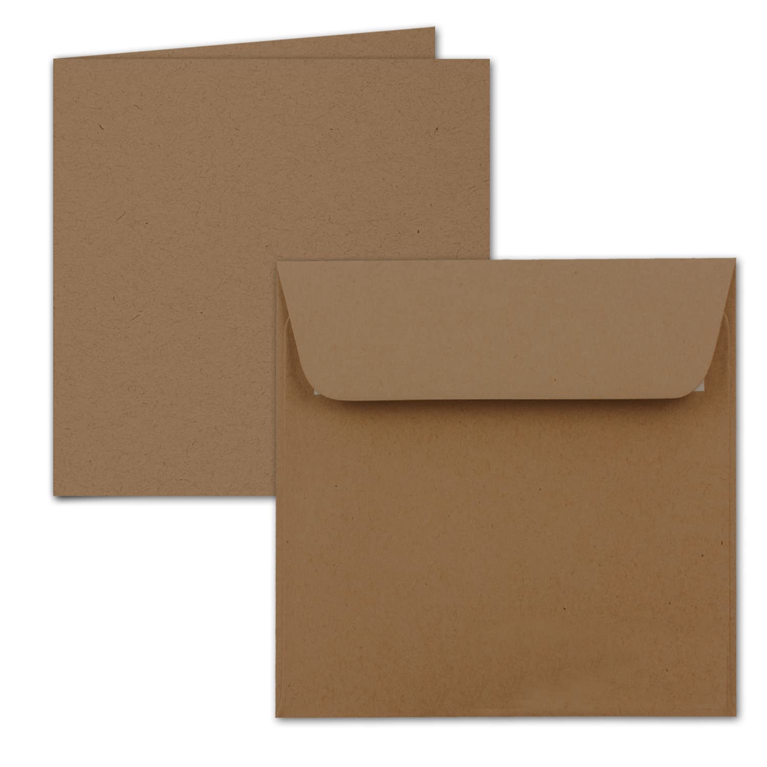 ARTOZ Juego de 75 tarjetas dobles cuadradas y sobres – Color: grocer Kraft (papel kraft marrón oscuro) – Serie Greenline