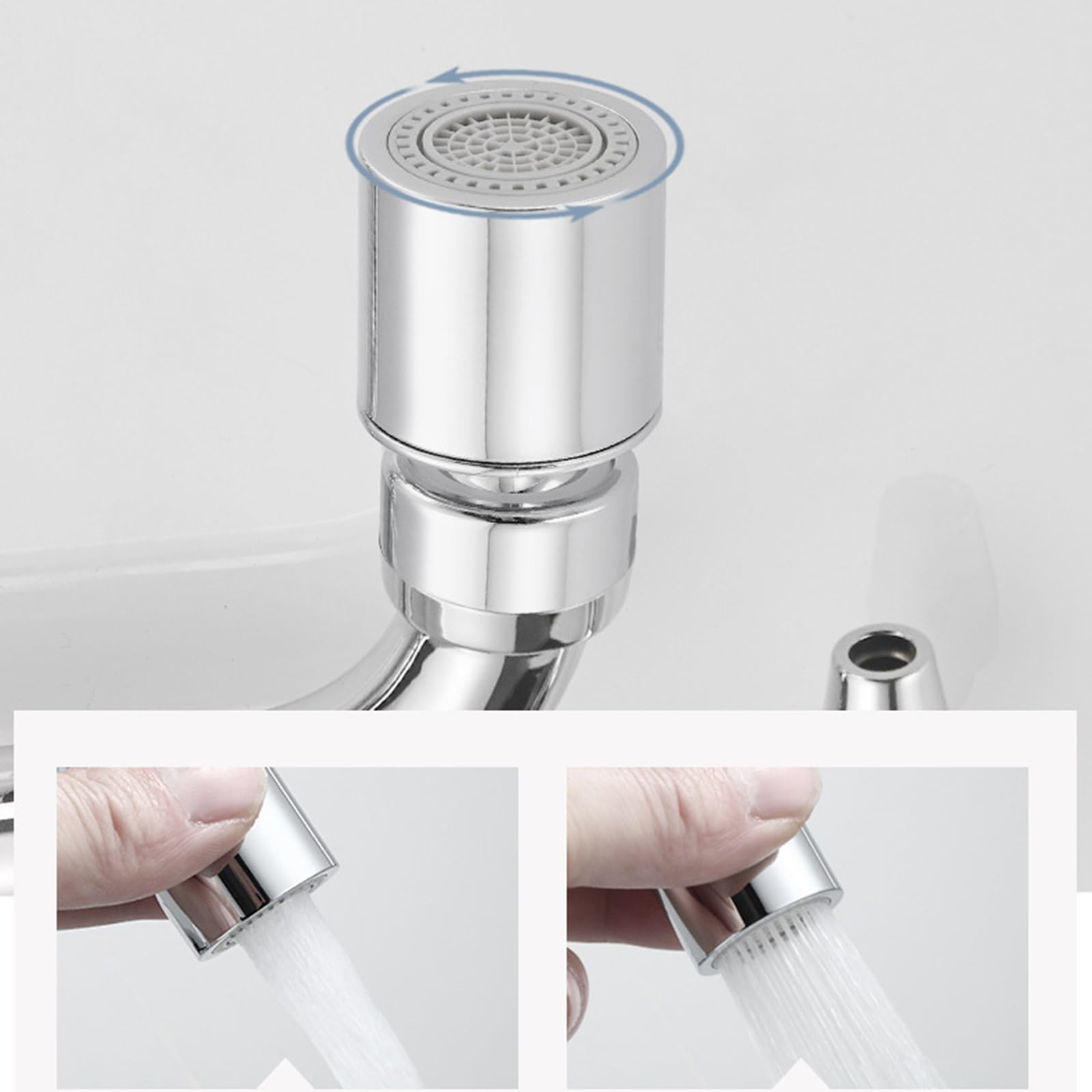 3 Voies pour évier de Cuisine Filtre à Eau Potable Tap Chaud et Eau Froide avec 2 Modes de pulvérisation chromés