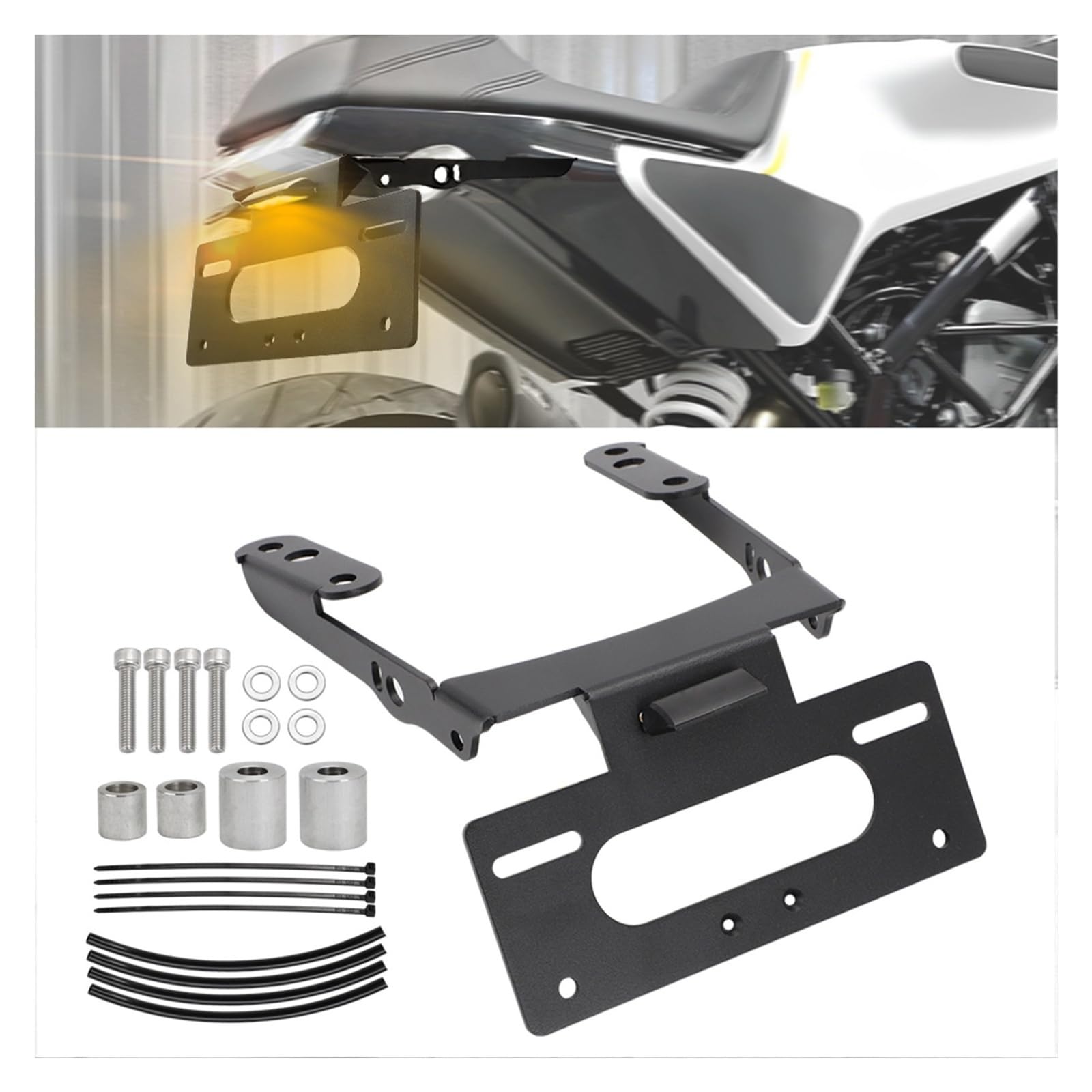 Uchwyt Na Tablicę Rejestracyjną Motocykla Pasuje Do Husq&varna VitPilen 401 SvartPilen 250 200 125 Wspornik Światła Tylnego Ramka tablicy rejestracyjnej Uchwyt