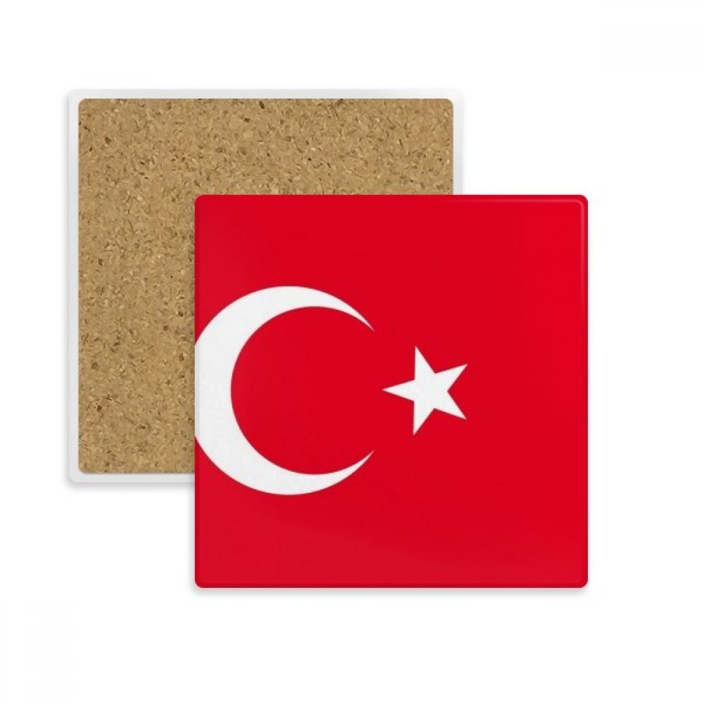 Coaster Turquie drapeau pays Asie support mug multicolor dessous de verre absorbant en pierre