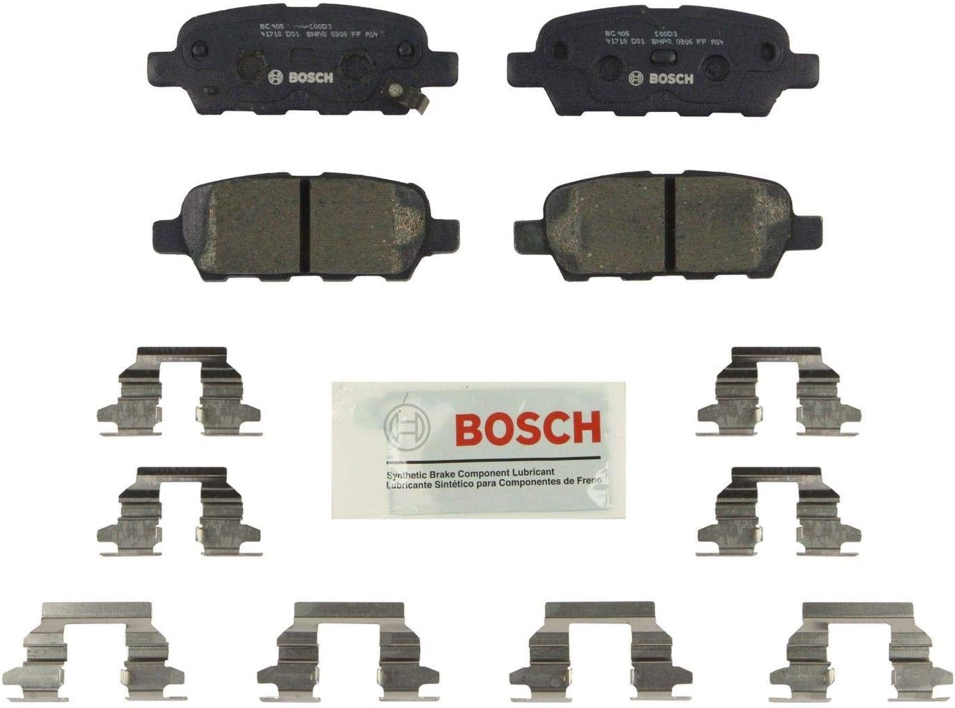 BOSCH BE1679H Blue Ceramic Disc Brake Pad Set With Hardware - Compatible With Select Mazda 3, 6; Mitsubishi Outlander, Outlander Sport; REAR