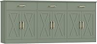 HOSTACK 71" Green Farmhouse Sideboard Buffet Cabinet with 3 Drawers 6 Doors Large Storage Kitchen Dining